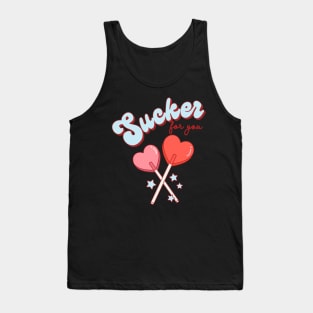 Sucker For You Valentines Day Funny Lollipop Heart Candies Tank Top